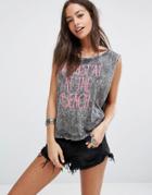 Surf Gypsy Namast'ay At The Beach Tank - Gray