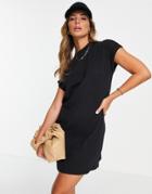 Vero Moda High Neck T-shirt Mini Dress In Black