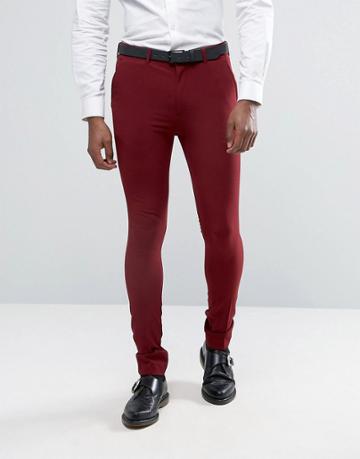 Rogues Of London Super Skinny Suit Pants - Red