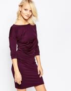 Vila Long Sleeve Ruched Body-conscious Dress - Port Royale