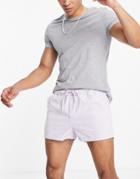 Asos Design Shorter Shorts In Lilac Cord-navy