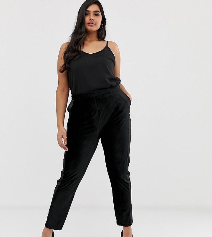 Lovedrobe Velvet Suit Pants - Black