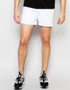 Asos Denim Shorts In Slim Shorter Length White - White