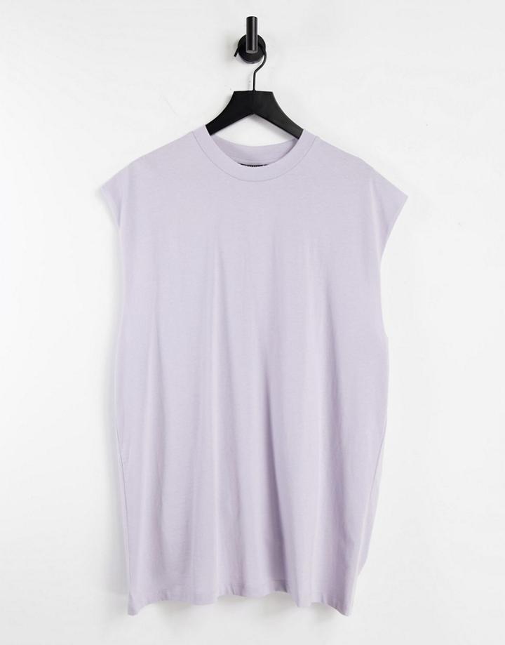 Asos Design Oversized Sleevless T-shirt In Lilac-purple