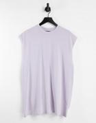 Asos Design Oversized Sleevless T-shirt In Lilac-purple