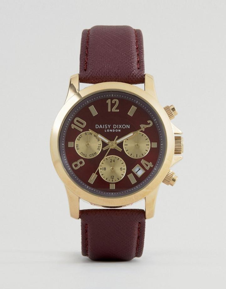Daisy Dixon Bordo Leather Adriana Watch Dd002rg - Purple