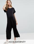 Asos Maternity Relaxed Jumpsuit With Wide Leg - Black