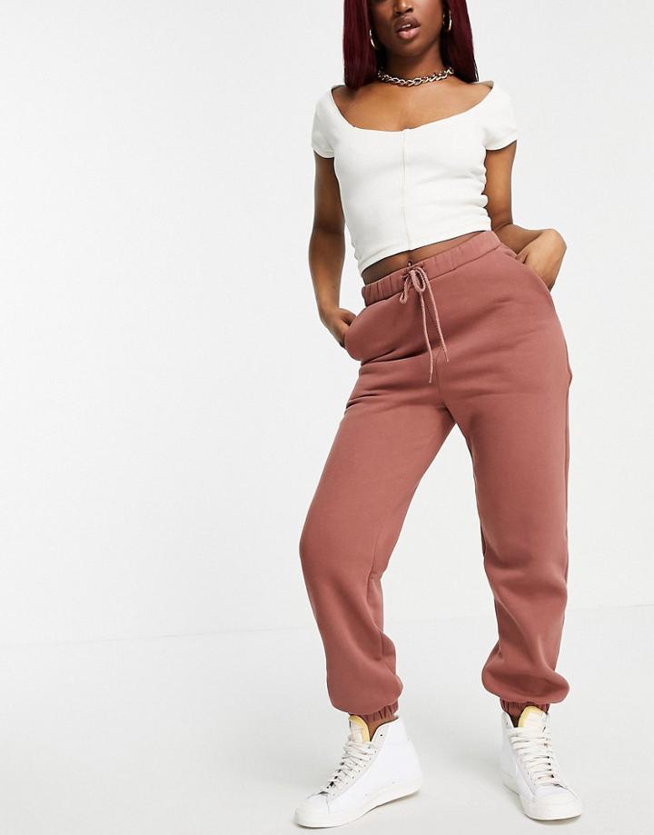 Asos Design Hourglass Set Oversized Sweatpants In Cognac Brown
