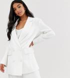 Asos Edition Petite Double Breasted Wedding Jacket - White