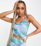 Asyou Halter Mesh Scarf Top In Spot Print-multi