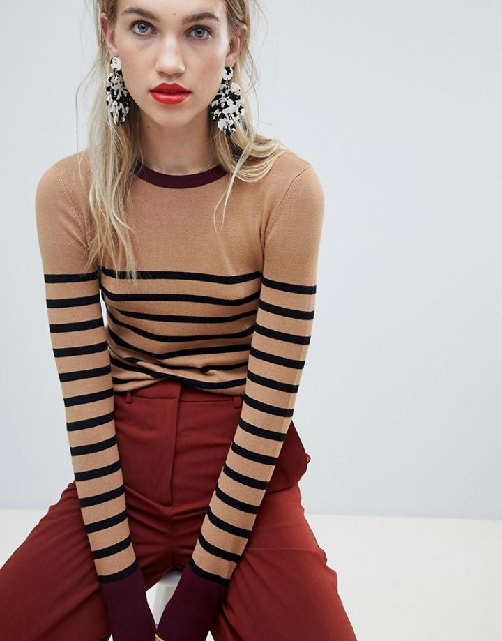 Warehouse Breton Block Stripe Sweater - Black
