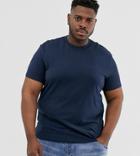 Asos Design Plus Organic T-shirt With Crew Neck In Navy