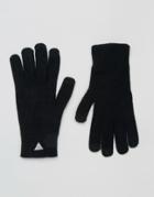 Asos Touchscreen Gloves With Triangle Logo - Black