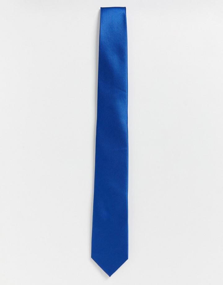 Gianni Feraud Plain Satin Tie - Blue