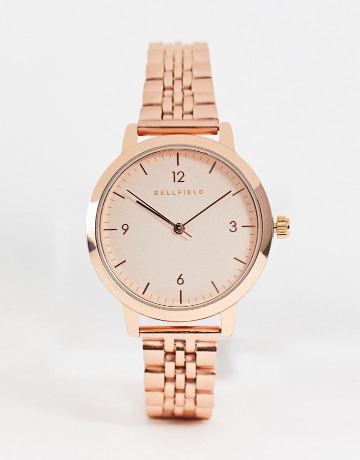 Bellfield Stainless Steel Bracelet Watch In Rose Gold