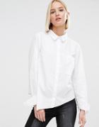 Cheap Monday Asymmetric Hem Shirt - White
