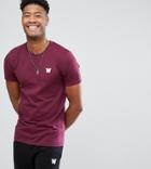 Good For Nothing Tall Muscle T-shirt In Burgundy With Chest Logo - Red