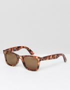 Asos Square Sunglasses In Tort With Brown Lens - Brown