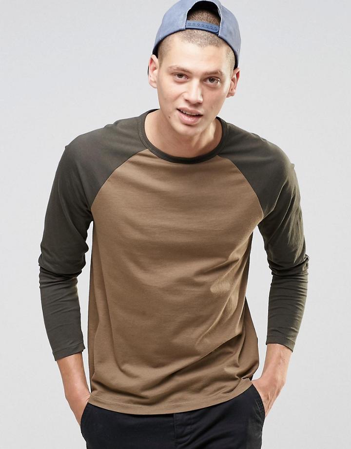 Asos Long Sleeve T-shirt With Contrast Raglan