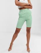 Asos Design Apple City Suit Shorts - Green