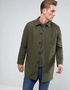 Asos Shower Resistant Single Breasted Trench Coat In Khaki - Green