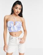 Abercrombie & Fitch Bare Halterneck Top In Blue Floral - Part Of A Set