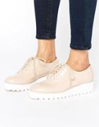 London Rebel Patent Flatform Shoe - Beige