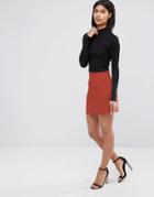 Asos A-line Mini Skirt With Scallop Hem - Red