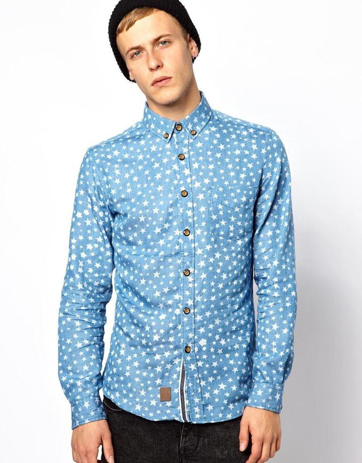 Ankerkjendt Chambray Shirt With Star Print