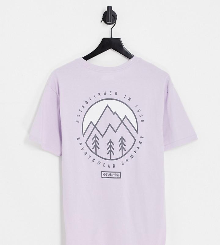 Columbia Tillamook Way Ii Back Print T-shirt In Lilac - Exclusive To Asos-purple