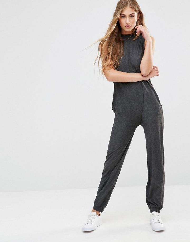 Vero Moda High Neck Lounge Jumpsuit - Gray