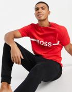 Boss Beachwear T-shirt In Red