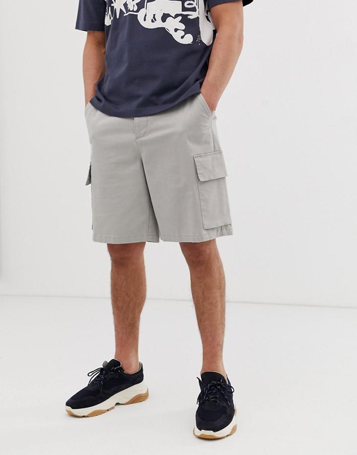 Asos White Cargo Shorts In Putty Heavyweight Twill - Beige