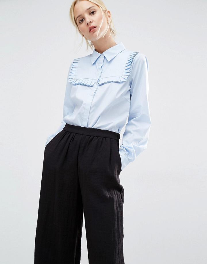 Gestuz Frill Shirt - Kentucky Blue