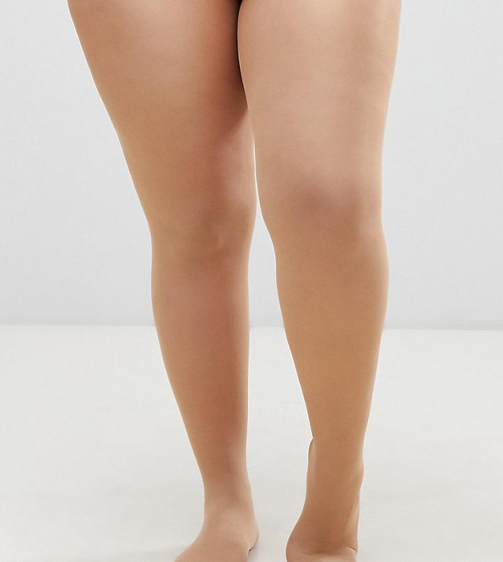 Asos Design Curve 50 Denier Nude Tights In Beige - Black
