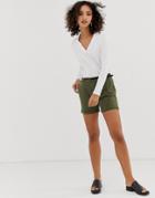 Vero Moda Chino Shorts In Khaki-green