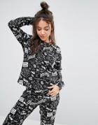 Asos Lounge Graffiti Print Sweatshirt - Multi
