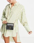 Asos Design Boxy Cross Body Bag With Interchangeable Strap In Black