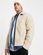 Pull & Bear Zip Through Jacket In Beige-neutral