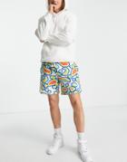 Asos Design Relaxed Shorts In All Over Graphic Print - Part Of A Set-multi