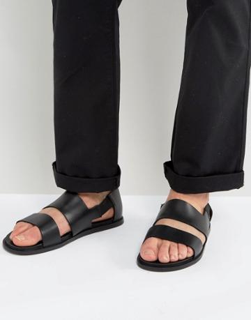 Zign Leather Sandals - Black