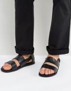 Zign Leather Sandals - Black