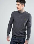 Lyle & Scott Crew Neck Boiled Wool Sweater - Gray