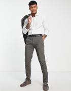 Asos Design Skinny Suit Trousers In Charcoal-grey