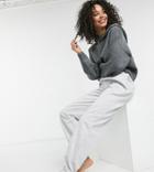 Asos Design Tall Lounge Oversized Sweatpants In Gray Heather-grey