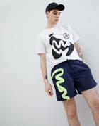 Money Pop Board Shorts In Navy With Logo - Navy