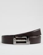 Roberto Cavalli Skinny Logo Leather Belt - Brown