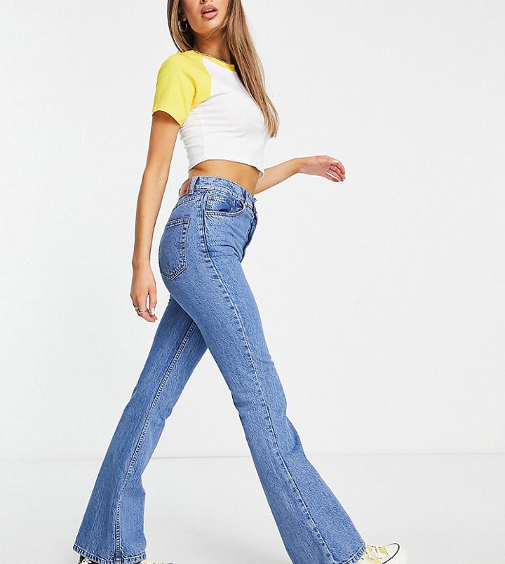 Reclaimed Vintage Inspired 99' Flare Jeans In Pretty Blue-blues