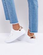 Truffle Collection Clean Lizard Contrast Sneakers - White