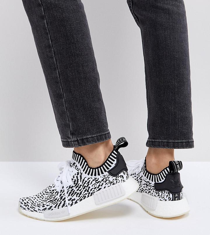 Adidas Originals Nmd R1 Sneaker In Black And White - Black